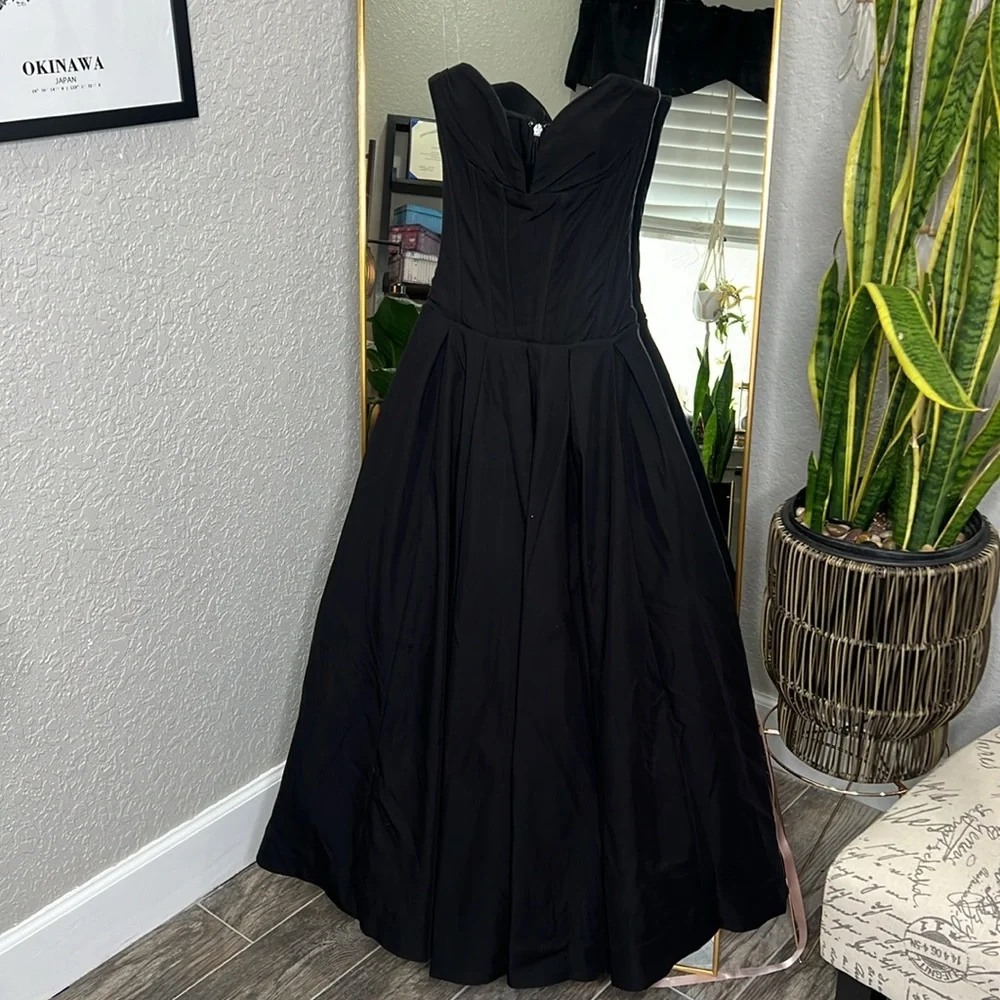 House of CB 'Lady' Black Strapless Midi Dress NWOT - Picture 8 of 17